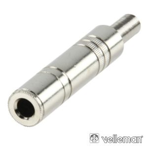 Ficha Jack 6.35mm Fêmea Mn Prateado C/ Guarda Cabo - (CA035)