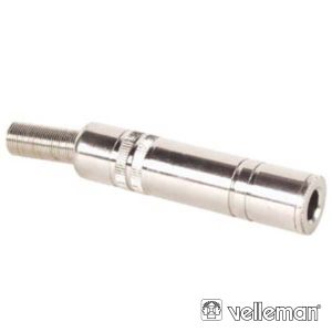 Ficha Jack 6.35mm Fêmea St Prateada VELLEMAN - (CA036)