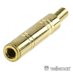 Ficha Jack 6.35mm Fêmea St Dourada C/ Guarda Cabo - (CA038)