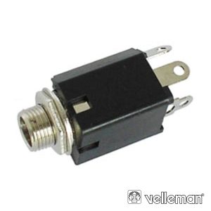 Ficha Jack 6.35mm Fêmea Mn P/ Chassis C/ Interruptor - (CA043)