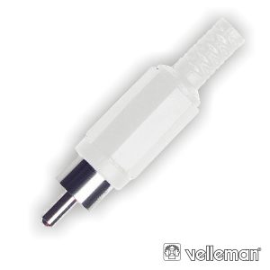 Ficha Rca Macho Branca Pvc C/ Proteção De Cabo - (CA047W)