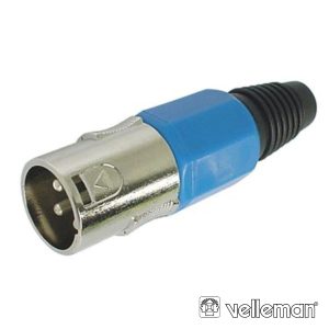 Ficha XLR 3p Macho Azul C/ Blindagem E Bloqueio - (CA101BL)