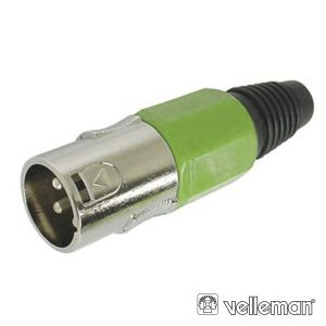 Ficha XLR 3p Macho Verde C/ Blindagem E Bloqueio - (CA101G)