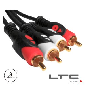 Cabo 2-Rca Macho / 2-Rca Macho Dourado 3m Ltc - (CA3RR)