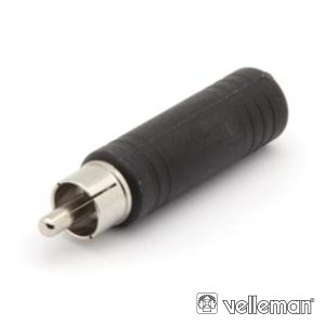 Ficha Adaptadora Rca Macho / Jack 6.35mm Fêmea Mn VELLEMAN - (CAA36)