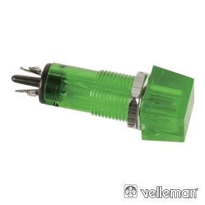 Luz Piloto Quadrado Verde 11.5x11.5mm 12V VELLEMAN - (CCAF012VBL)