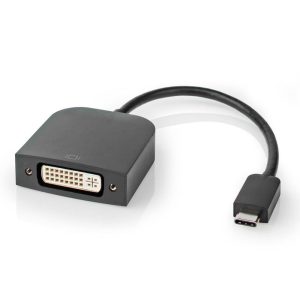 Adaptador USB-C Macho / DVI-D 24+1 Fêmea Preto - (CCGP64552BK02)