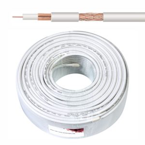 Cabo Coaxial 75 Ohm Ø6.8 Branco - (CCOAX100/6.8CCS)