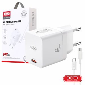 Alimentador 1 USB-C PD 45W + Cabo USB-C P/ USB-C XO - (CE09-USBC-WH)