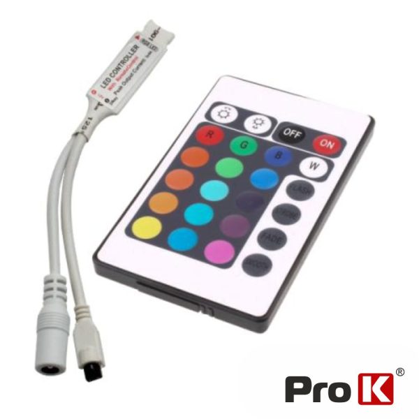 Controlador P/ Fita LEDS RGB 12V C/Comando PROK - (CFL12RGB12)