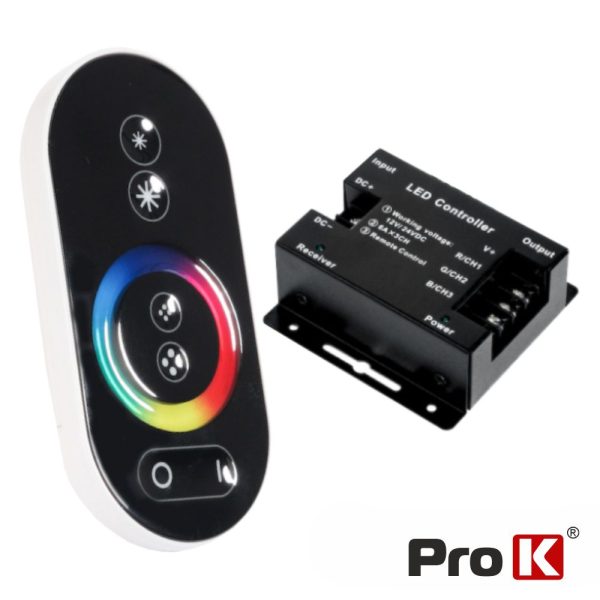 Controlador P/ Fita LEDS RGB 12V C/Comando Touch PROK - (CFL18RGB12)