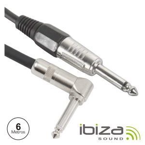 Cabo Jack 6.35mm Macho / Macho 90º 6m Mn IBIZA - (CG6B)