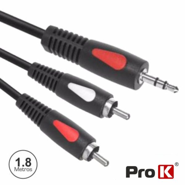 Cabo Jack 3.5mm Macho St / 2-Rca Macho 10m PROK - (CJACK024PA/10)