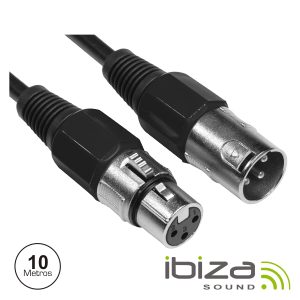 Cabo XLR 3p Macho / XLR 3p Fêmea 10m IBIZA - (CM10XXF)