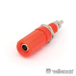 Ficha Banana Fêmea Painel Rosca 44mm Vermelho VELLEMAN - (CM3R)