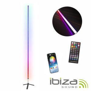 Tubo LED RGB 1.5m Bluetooth C/ Suporte Preto IBIZA - (COLOR-STICK-1.5BK)