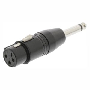 Ficha Adaptadora XLR 3p Fêmea / Jack 6.35mm Macho Mono - (COTP15940BK)