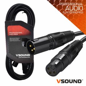 Cabo Pro XLR 3p Macho / XLR 3p Fêmea 10m VSOUND - (CPSN225-10)