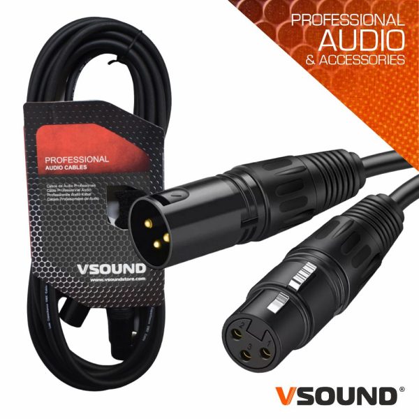 Cabo Pro XLR 3p Macho / XLR 3p Fêmea 1m VSOUND - (CPSN225-1)