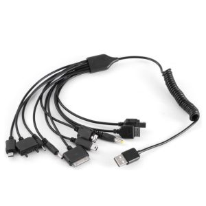 Cabo USB-A 2.0 Macho / 10em1 Micro USB-B + 9 Fichas DC - (CSUB10IN1)