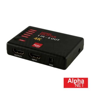 Distribuidor Comutado HDMI 1 Entrada 4 Saídas Alphanet - (CT304/6-1)