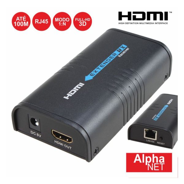 Receptor HDMI Via RJ45 CAT6 100m P/ Ct375/1/9 Alphanet - (CT375/1/9R)