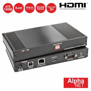 Transmissor HDMI/USB/Rs232/Ir Via RJ45 100m Alphanet - (CT379T)