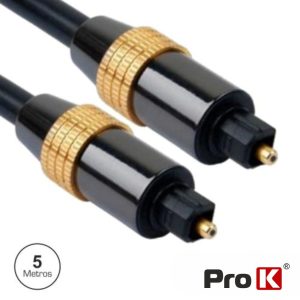 Cabo Fibra Óptica TOSLINK-TOSLINK 5m PROK - (CTOSLINKPRO5G)