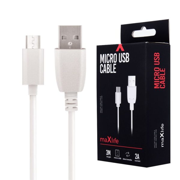 Cabo USB-A 2.0 2A Macho / Micro USB-B Branco 3m - (CUSB-02WH)