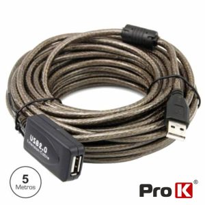 Cabo USB-A 2.0 Macho / USB-A Fêmea Amplificado 5m PROK - (CUSB205/5ACT)