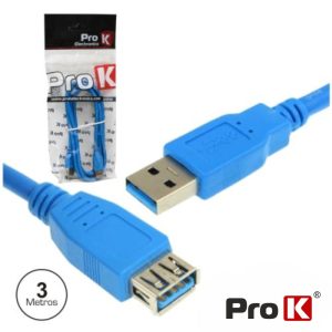 Cabo USB-A 3.0 Macho / USB-A Fêmea 3m PROK - (CUSB301/3)