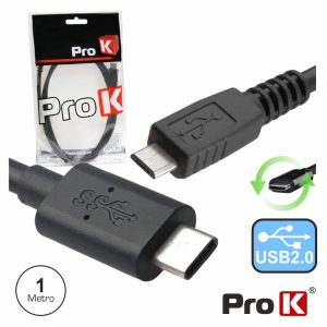 Cabo USB-C 2.0 Macho / Micro USB-B Macho 1M PROK - (CUSB318/1)