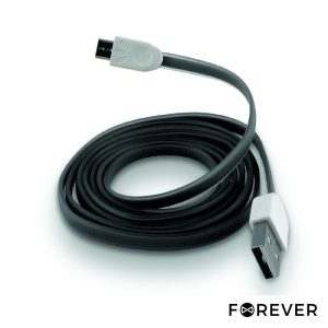 Cabo Flat USB-A 2.0 Macho / Micro USB-B Preto 1M FOREVER - (CUSBB-01BK)