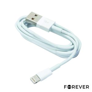 Cabo USB-A 2.0 Macho / Lightning 1m 2A Branco FOREVER - (CUSBL-WH)