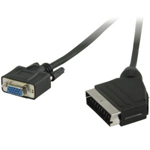 Cabo SCART Macho / VGA Fêmea 2m Preto - (CVGP31550BK20)