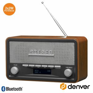 Rádio AM/FM/Bluetooth/ Mp3/Aux Vintage DENVER - (DAB-18)