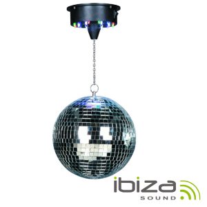 Bola De Espelhos 30cm C/ Motor 18 LEDS RGBW IBIZA - (DISCO1-30)