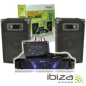 Pack Mesa Mistura/Amplificador/2 Colunas 10" 250W IBIZA - (DJ300)