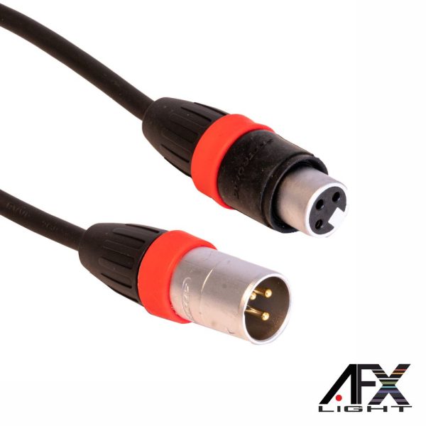 Cabo DMX XLR 3p Macho / XLR 3p Fêmea IP65 10m AFXLIGHT - (DMX-IP-XLRMF-10)