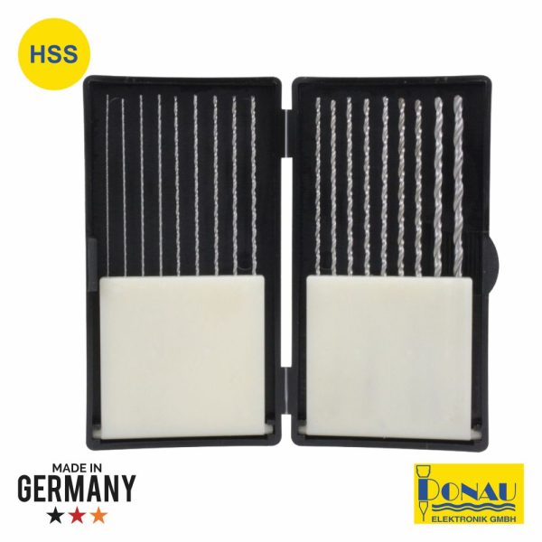 Conjunto De 18 Brocas Hss Ø0.5mm A Ø3.0mm 100mm Donau - (DNHSS275)