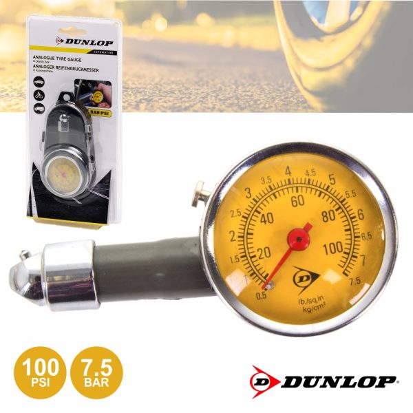 Medidor De Pressão Pneus Analógico Dunlop - (DUN128)