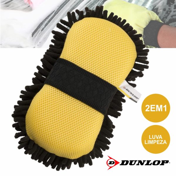 Luva De Limpeza Automóvel Microfibras 2em1 Dunlop - (DUN678)