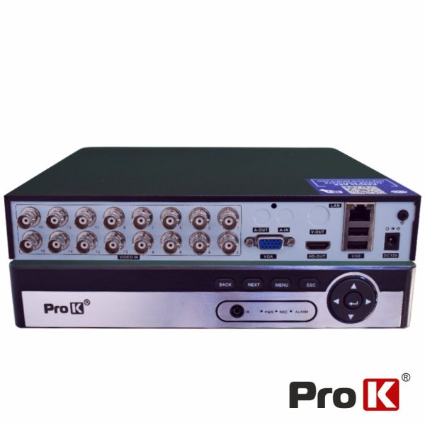 Vídeo-Gravador Digital 16 Canais 5IN1 Ethernet PROK - (DVR16XK)