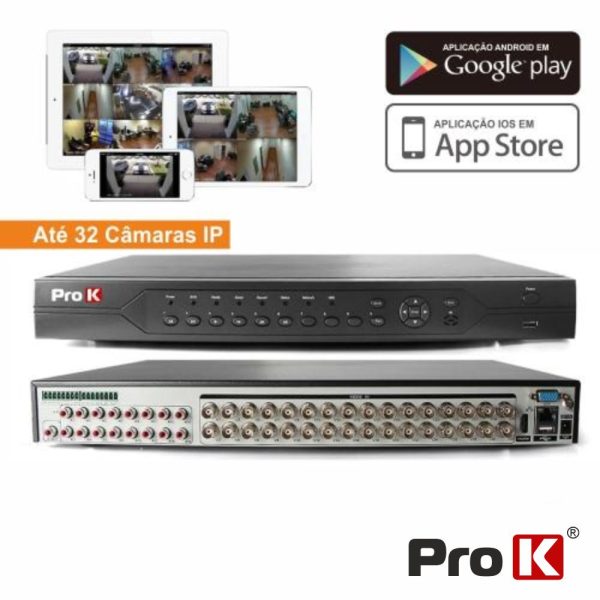 Vídeo-Gravador Digital 32 Canais H264 Ethernet PROK - (DVR32CY)