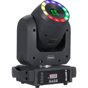 Moving Head Spot 100W C/ Anel 12 LEDS RGB DMX Mic IBIZA - (E-SPOT100)