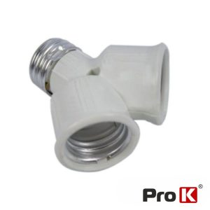 Casquilho Adaptador De E27 P/ 2x E27 PROK - (E27-2XE27)