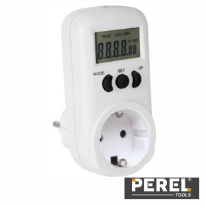 Contador De Energia 230V/16a C/ Tomada Terra Lateral Perel - (E305EM6-G)