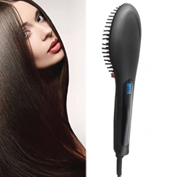 Escova Alisadora De Cabelo 50W 230ºc Proteção Silicone - (EBP006)