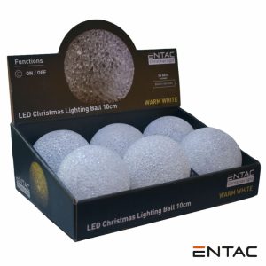 Expositor C/ 6 Bolas Decorativas LED 3000K a pilhas ENTAC - (ECLB10WW)