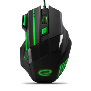 Rato Óptico 800/2400 Dpi USB P/ Gaming LED Verde 7d Wolf - (EGM201G)